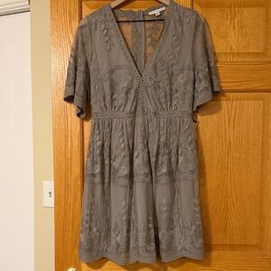 Haute Monde Gray Boho Midi Dress